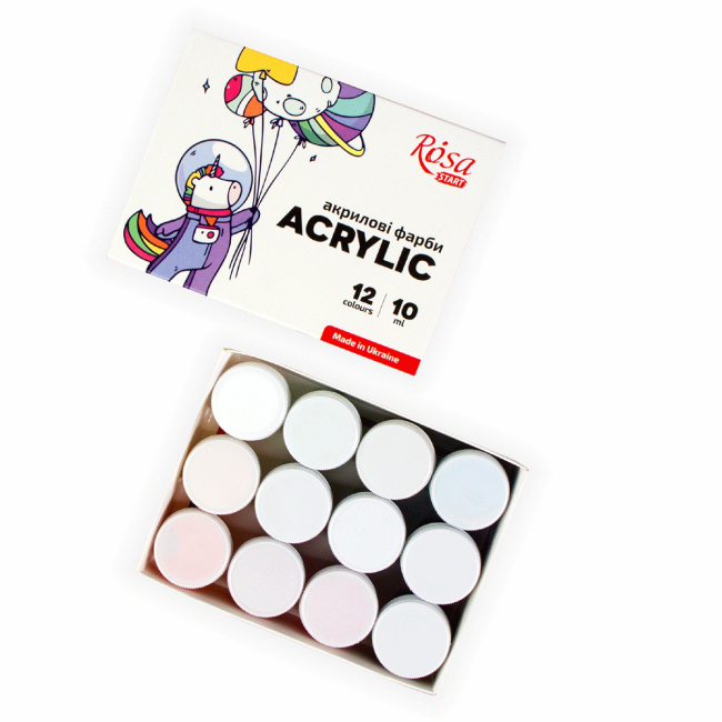 Канцтовары - Набор акриловых красок Rosa start Space Unicorn 12 x 10 мл (322111010)#2