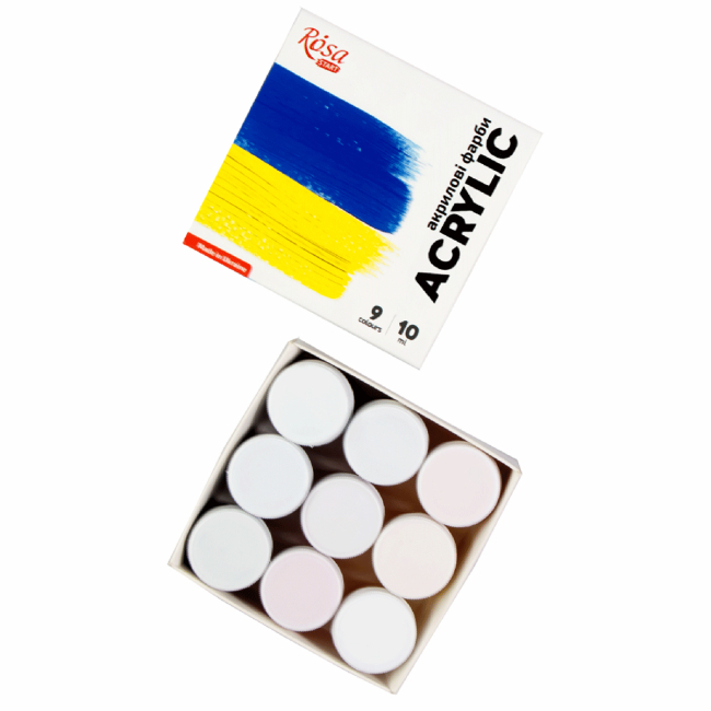 Канцтовары - Набор акриловых красок Rosa start Ukraine 9 x 10 мл (322111008)#2