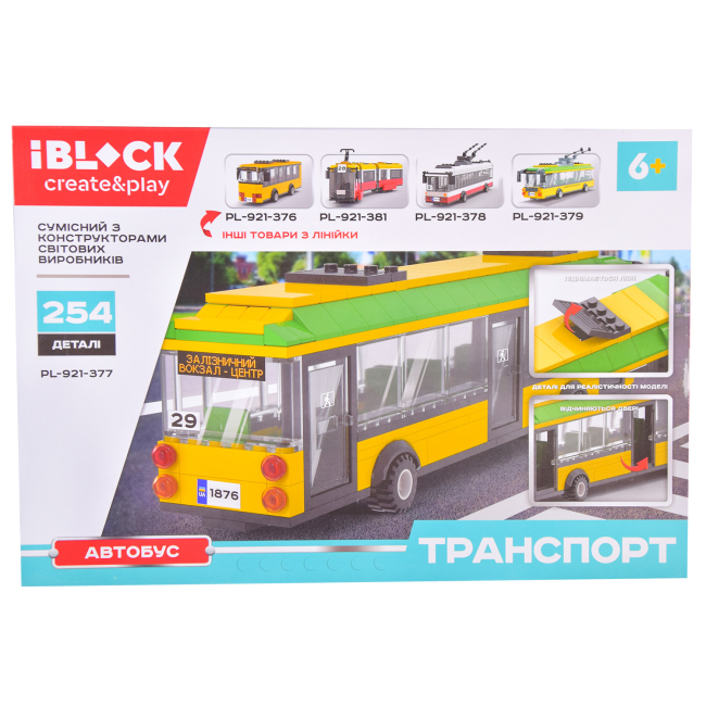 Конструктори з унікальними деталями - Конструктор IBLOCK Транспорт Автобус (PL-921-377)#4