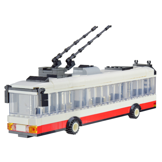 Конструктори з унікальними деталями - Конструктор IBLOCK Транспорт Тролейбус білий (PL-921-378)#2