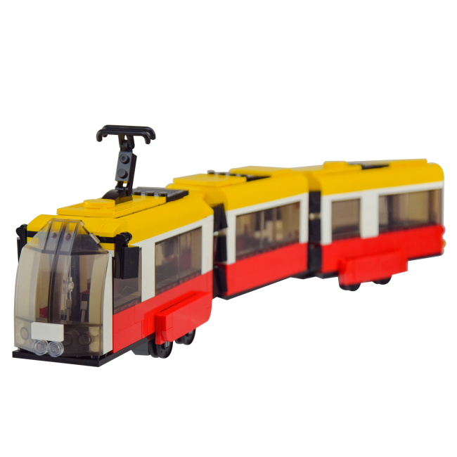 Конструктори з унікальними деталями - Конструктор IBLOCK Транспорт Трамвай 3-х секційний (PL-921-381)#4