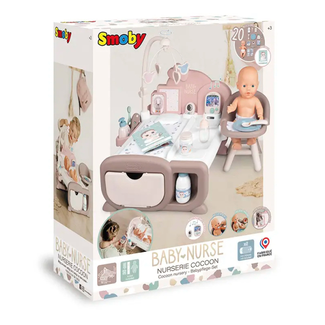 Меблі та будиночки - Ігровий центр Smoby Бебi Ньорс Рожева пудра Дитяча кімната (220375)#2