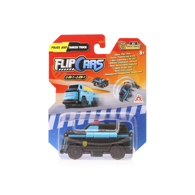 Транспорт и спецтехника - Трансформер Flip Cars Полицейский внедорожник и Автоцистерна 2 в 1 (EU463875-08)#2