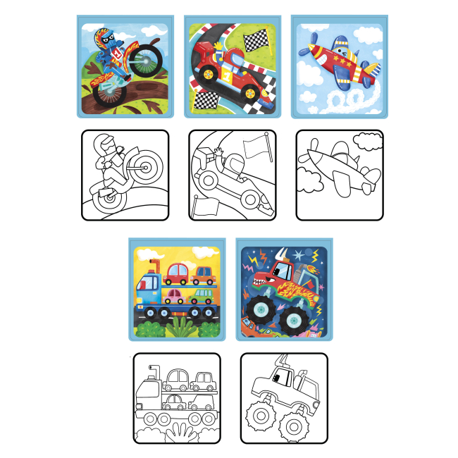 Товари для малювання - Водні розмальовки Let's Craft Магічні перетворення Транспортні засоби (MRP012)#2