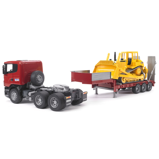 Транспорт и спецтехника - Игровой набор Bruder Scania R-Series и бульдозер Cat (03555)#4