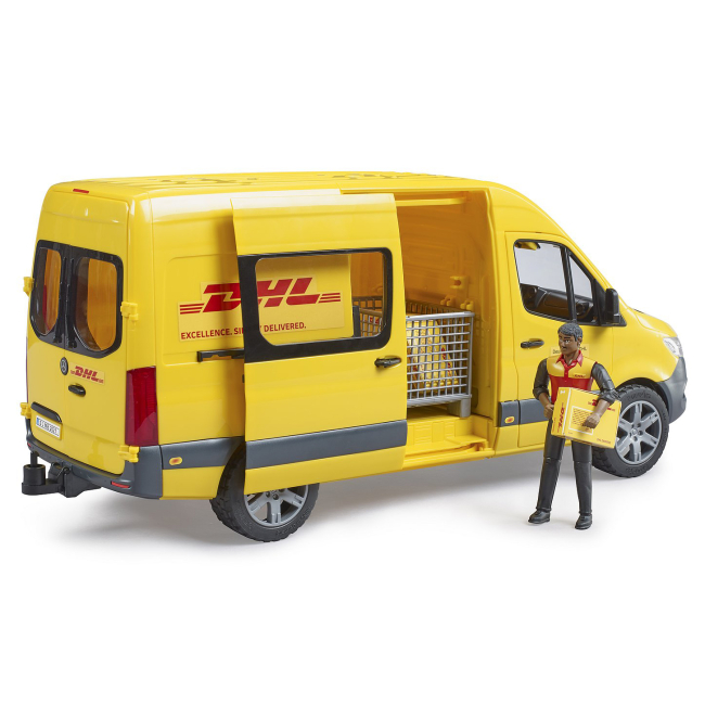Транспорт и спецтехника - Грузовик Bruder MB Sprinter Курьер DHL с фигуркой (02671)#2