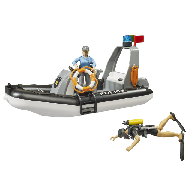 Транспорт и спецтехника - Игровой набор Bruder Полицейский RAM 2500 с лодкой и фигурками (02507)#4