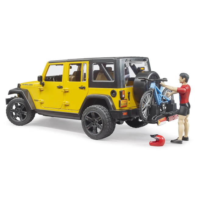 Автомодели - Автомодель Bruder Jeep Rubicon с фигуркой велосипедиста (02543)#3