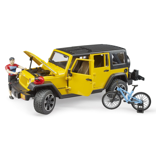 Автомодели - Автомодель Bruder Jeep Rubicon с фигуркой велосипедиста (02543)#4