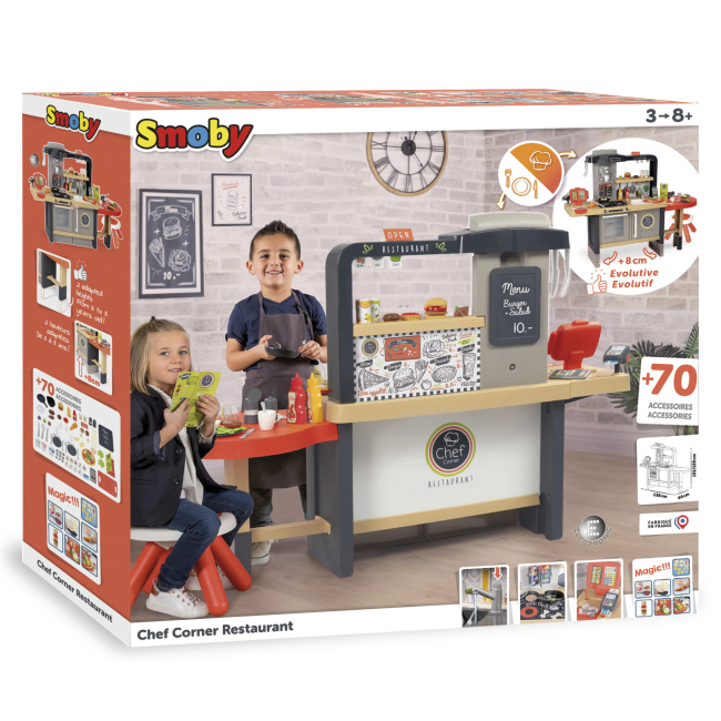 Дитячі кухні та побутова техніка - Інтерактивний ресторан-кухня Smoby У Шефа (312307)#4