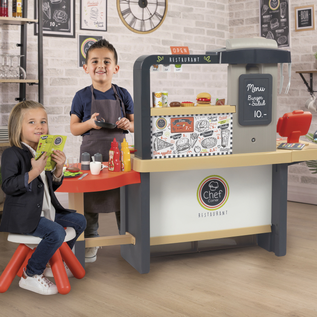 Дитячі кухні та побутова техніка - Інтерактивний ресторан-кухня Smoby У Шефа (312307)#5