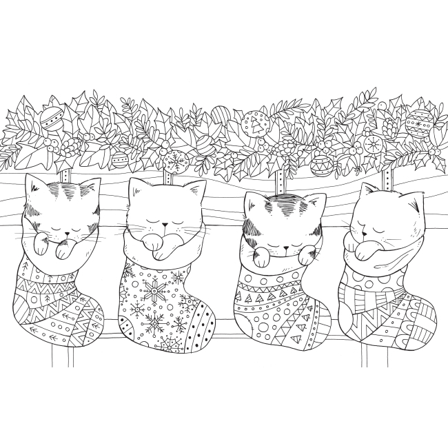 Товари для малювання - Розмальовка Жорж Мільйон різдвяних котів (9786177579280)#2