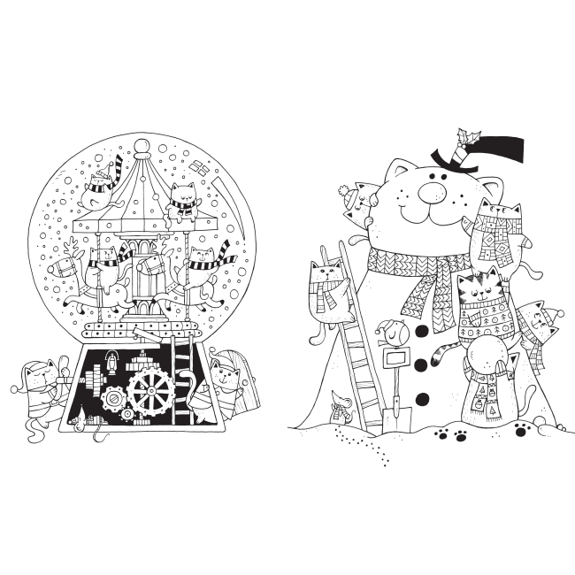 Товари для малювання - Розмальовка Жорж Мільйон різдвяних котів (9786177579280)#4