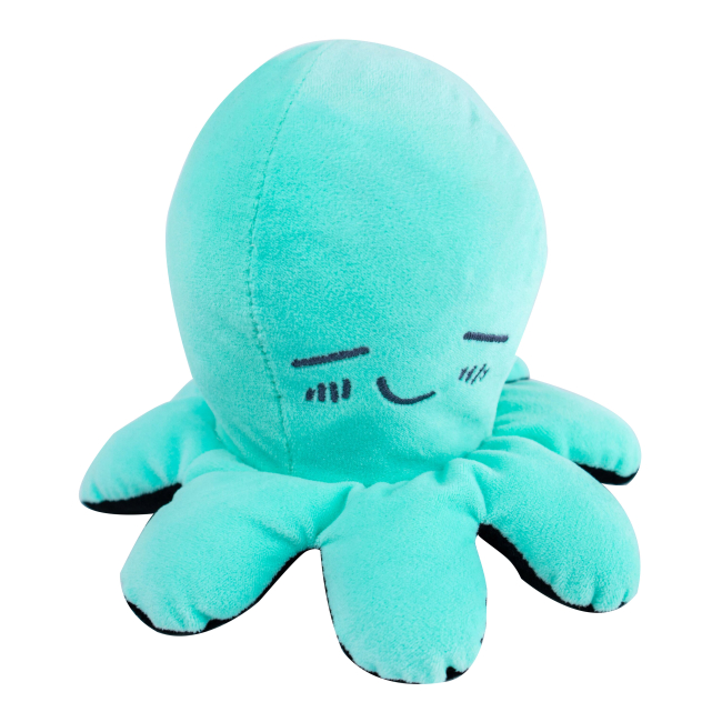 Мягкие животные - Мягкая игрушка KidsQo Осьминог перевернешь черно-мятный 11 см (KD652)#2