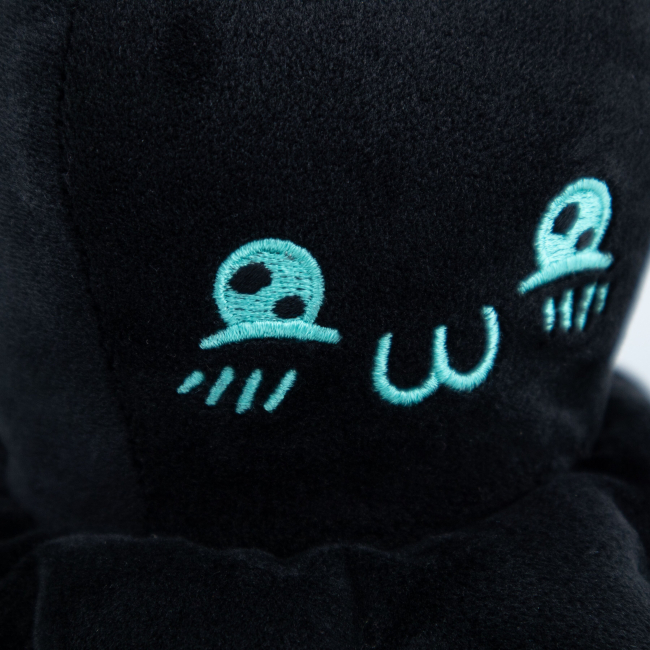 Мягкие животные - Мягкая игрушка KidsQo Осьминог перевернешь черно-мятный 11 см (KD652)#3