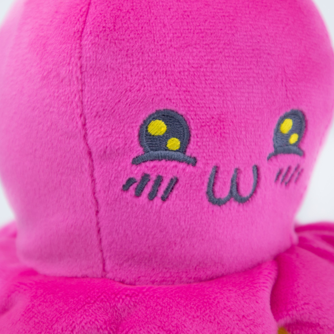 Мягкие животные - ​Мягкая игрушка KidsQo Осьминог перевернешь малиново-желтый 11 см (KD654)#3