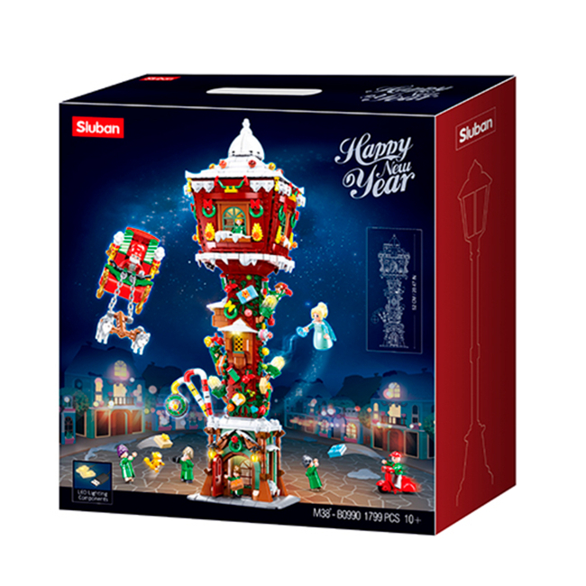 Конструкторы с уникальными деталями - Конструктор Sluban Town Рождественский Домик 1856 деталей (M38-B0990)#2