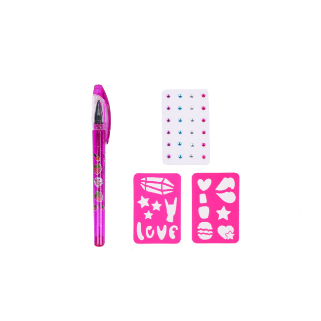 Косметика - Набір для тату Create It! Ароматна ручка з трафаретом та стразами в асортименті (84204)#3