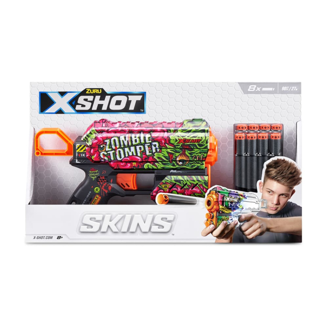 Помпова зброя - Швидкострільний бластер X-Shot Skins Flux Zombie Stomper (36516A)#3