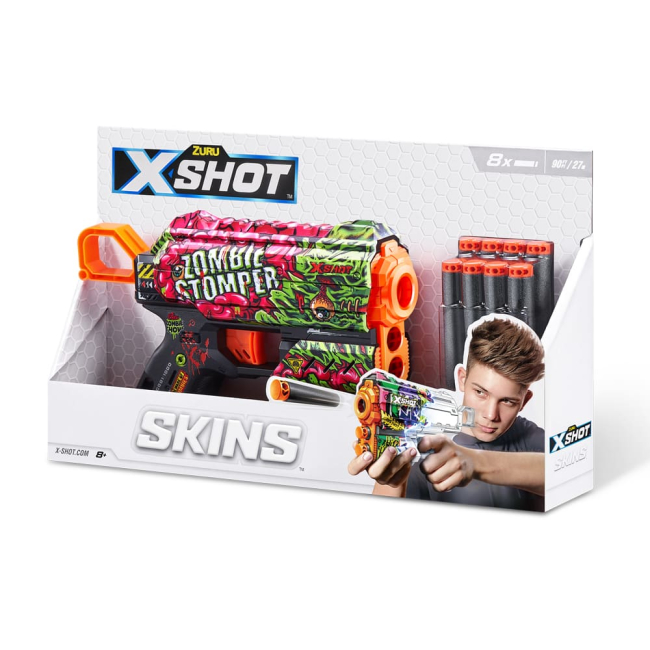 Помпова зброя - Швидкострільний бластер X-Shot Skins Flux Zombie Stomper (36516A)#4