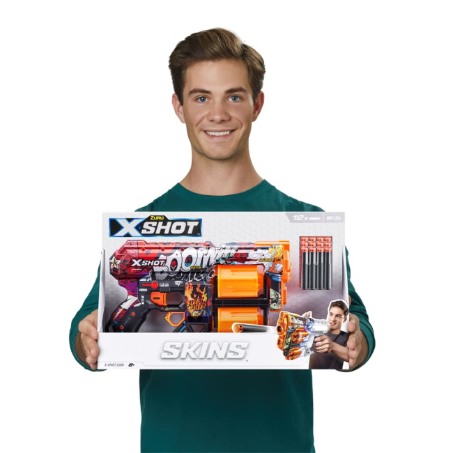 Помпова зброя - Швидкострільний бластер X-Shot Skins Dread Boom (36517A)#4