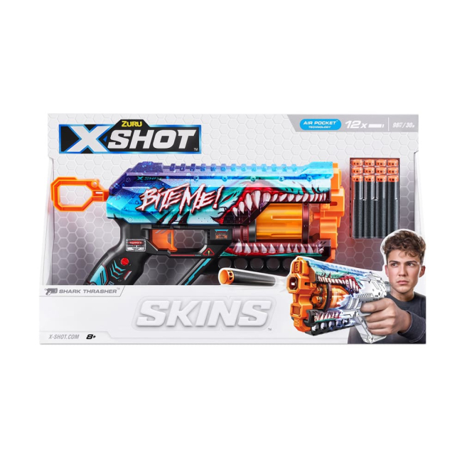 Помпова зброя - Швидкострільний бластер X-Shot Skins Griefer Shark Thrasher (36561В)#2
