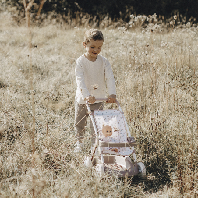 Транспорт і улюбленці - Коляска Smoby Baby Nurse Прогулянка рожева пудра з корзиною (254018)#5