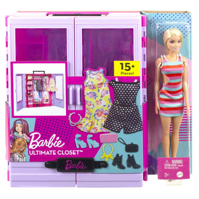 Ляльки - Ігровий набір Barbie Бузкова шафа для одягу з лялькою (HJL66)#5