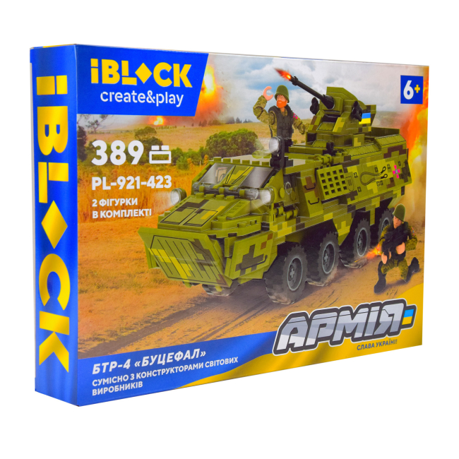 Конструктори з унікальними деталями - Конструктор IBLOCK БТР-4 Буцефал 389 деталей (PL-921-423)#2