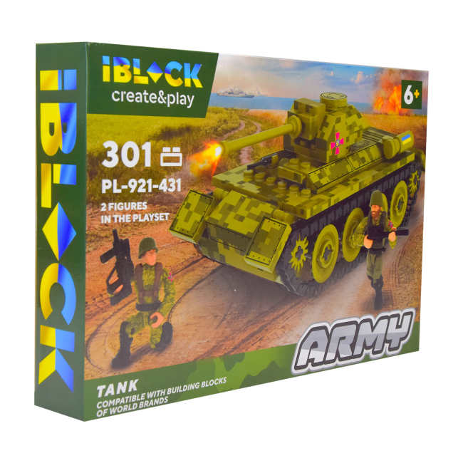 Конструкторы с уникальными деталями - Конструктор IBLOCK Army Танк 301 деталь (PL-921-431)#2