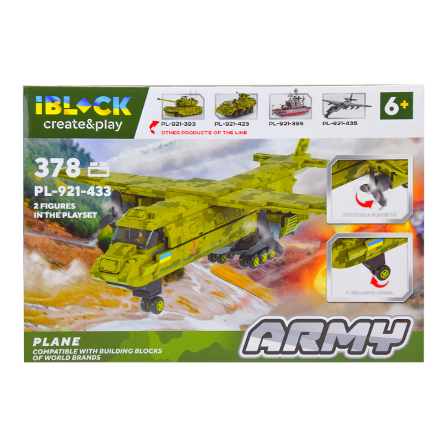 Конструкторы с уникальными деталями - Конструктор IBLOCK Army Самолет 378 деталей (PL-921-433)#3