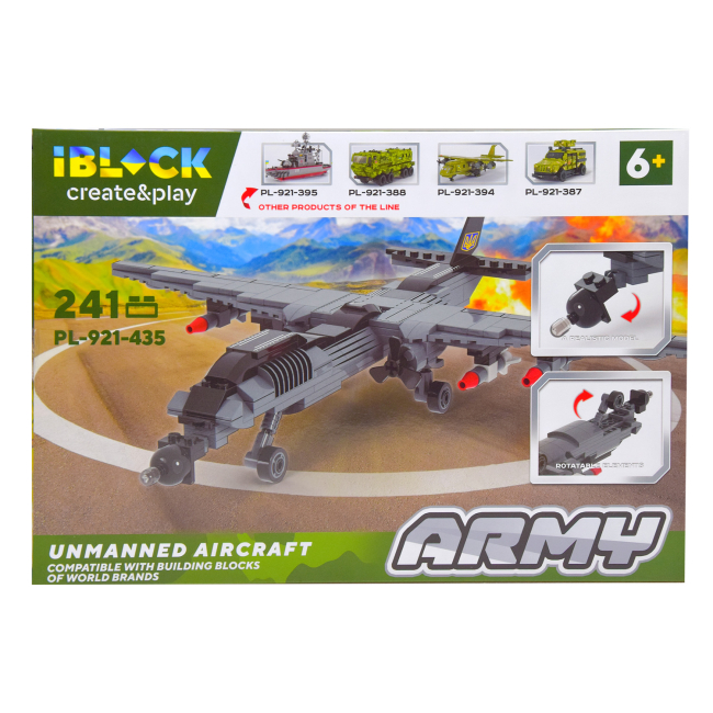 Конструктори з унікальними деталями - Конструктор IBLOCK Army Літак 241 деталь (PL-921-435)#3