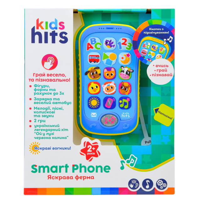 Развивающие игрушки - Музыкальный телефон Kids Hits Яркая ферма в ассортименте (KH03/003)#5
