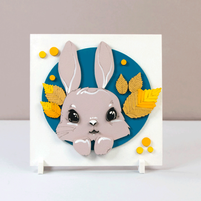 Набори для творчості - 3D картина Rosa Talent Зайченя 18 х 18 см (N0003526)#2