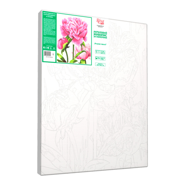 Товари для малювання - Картина за номерами Rosa Start Яскраві півонії 35 х 45 см (N00013651)#2