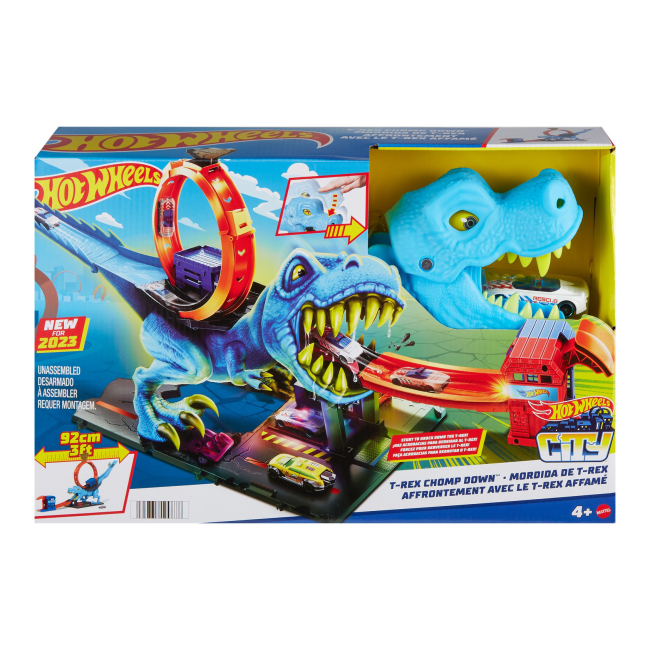 Автотреки - Игровой набор Hot Wheels City Охота Ти-Рекса (HKX42)#3