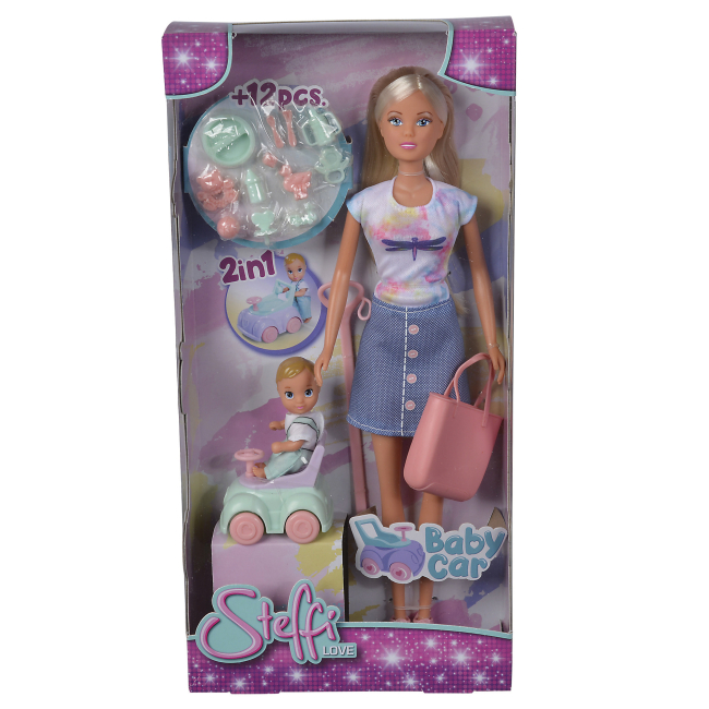 Куклы - Кукольный набор Steffi & Evi Love Штеффи с малышом на машинке (5733585)#3