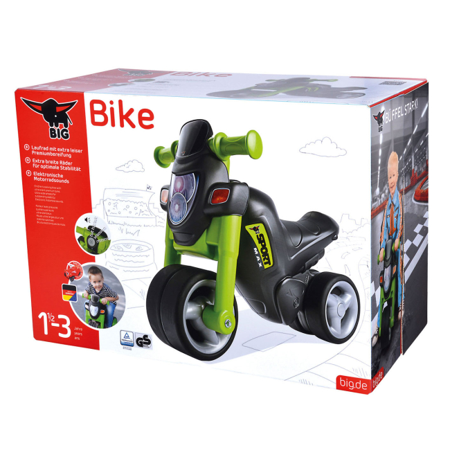Беговелы - Мотоцикл BIG Спортивный стиль зеленый (56364)#3