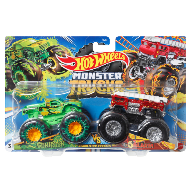 Автомоделі - Набір машинок Hot Wheels Monster Trucks Cunkster vs 5alarm (FYJ64/HLT69)#4