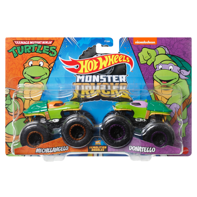 Автомоделі - Набір автомоделей Hot Wheels Monster Trucks Michelangelo vs Donatello (FYJ64/HNX31)#4