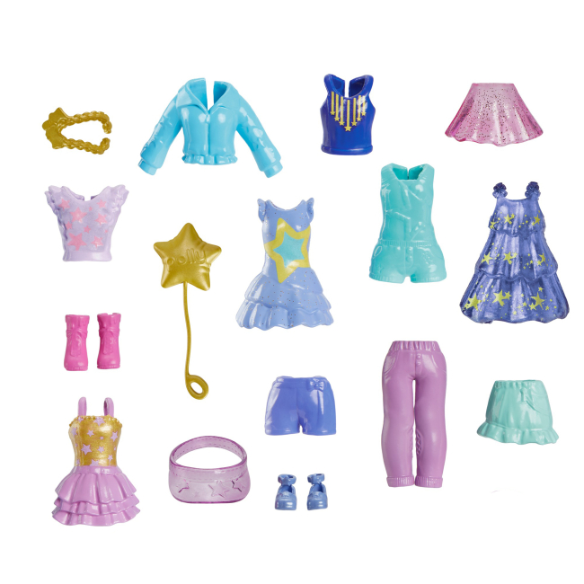 Ляльки - Ігровий набір Polly Pocket Стильний гардероб модниці синє волосся та собака (HKV88/1)#2