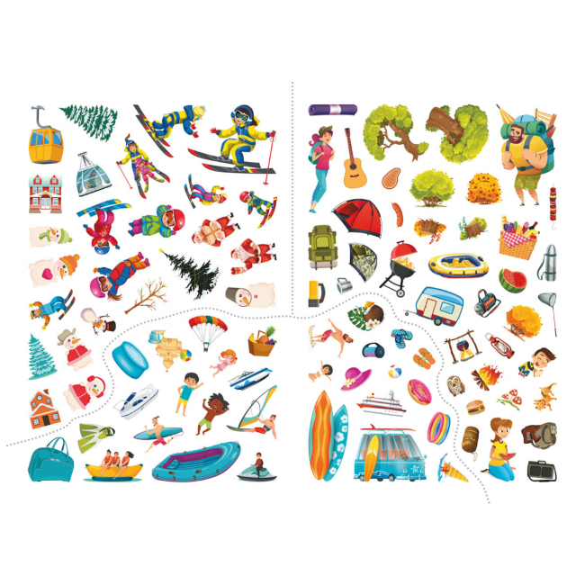 Книги-картинки для детей (2-6 лет) - Книжка « Перший віммельбух із наліпками На відпочинку» (9786175471821)#4