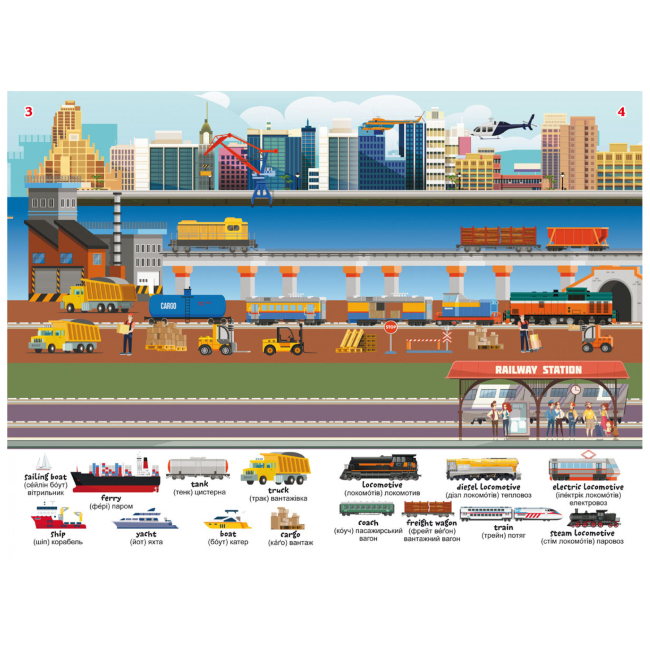 Книги-картинки для детей (2-6 лет) - Книжка « Перший віммельбух із наліпками Транспорт» (9786175471906)#2