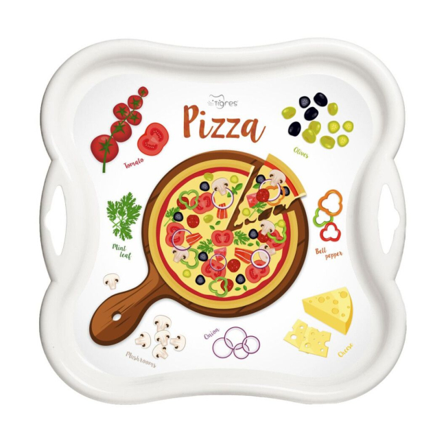 Детские кухни и бытовая техника - Набор посуды Tigres Пицца на белом подносе (39896/1)#2