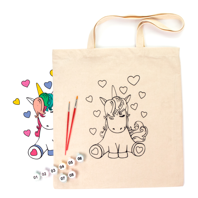 Набори для творчості - ​Набір для творчості Rosa Talent Екосумка-розмальовка Юнікорн (N0003605)#2
