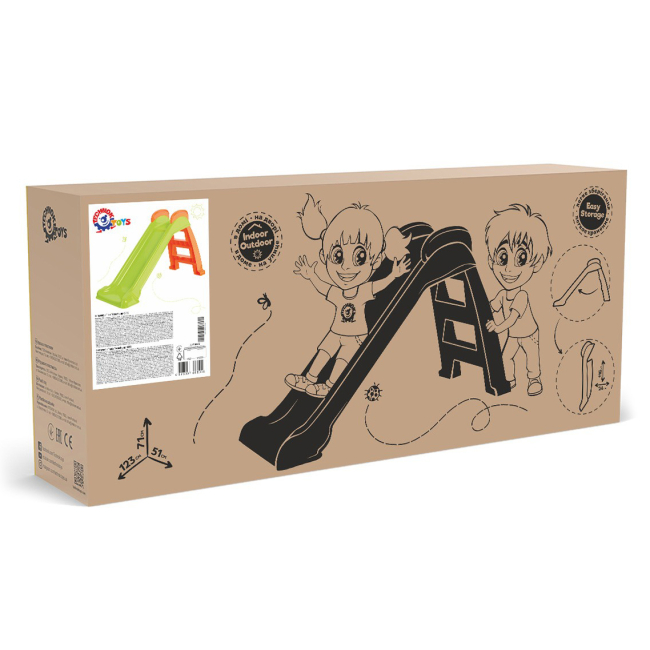 Игровые комплексы, качели, горки - Детская горка Technok оранжево-зеленая (8058)#2