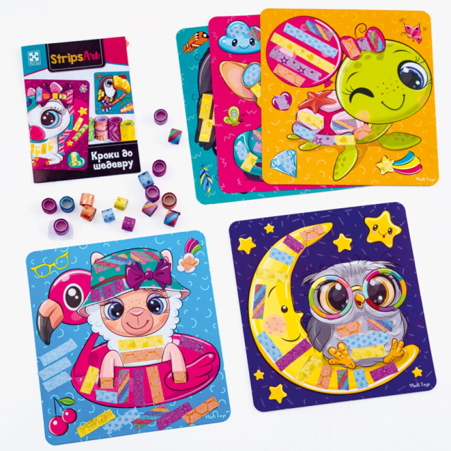 Набори для творчості - Набір для творчості Vladi Toys Strips Art Щасливі мордочки (VT4433-13)#2