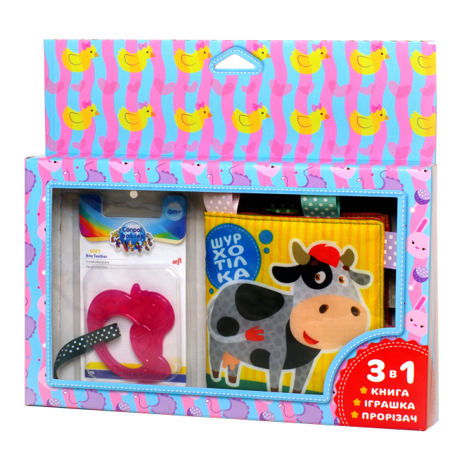 Розвивальні іграшки - М'яка книга Книжковий хмарочос Шурхотілка Корівка (3754)#3
