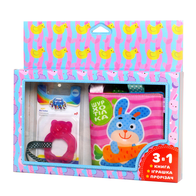 Развивающие игрушки - Мягкая книга Книжковий хмарочос Шурхотелка Зайчик (3761)#3
