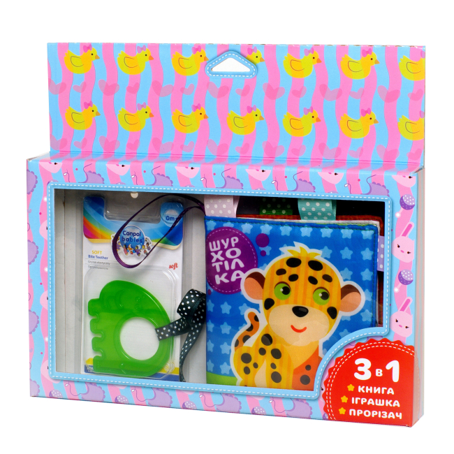 Розвивальні іграшки - М'яка книга Книжковий хмарочос Шурхотілка Леопардик (3778)#3